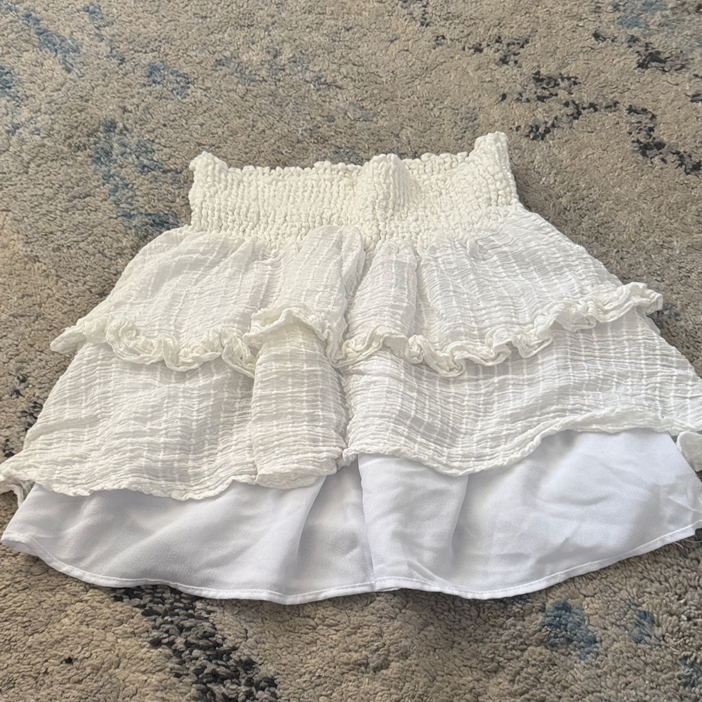 Kendall & Kylie Textured Ruffles White Skirt Women’s Size Small